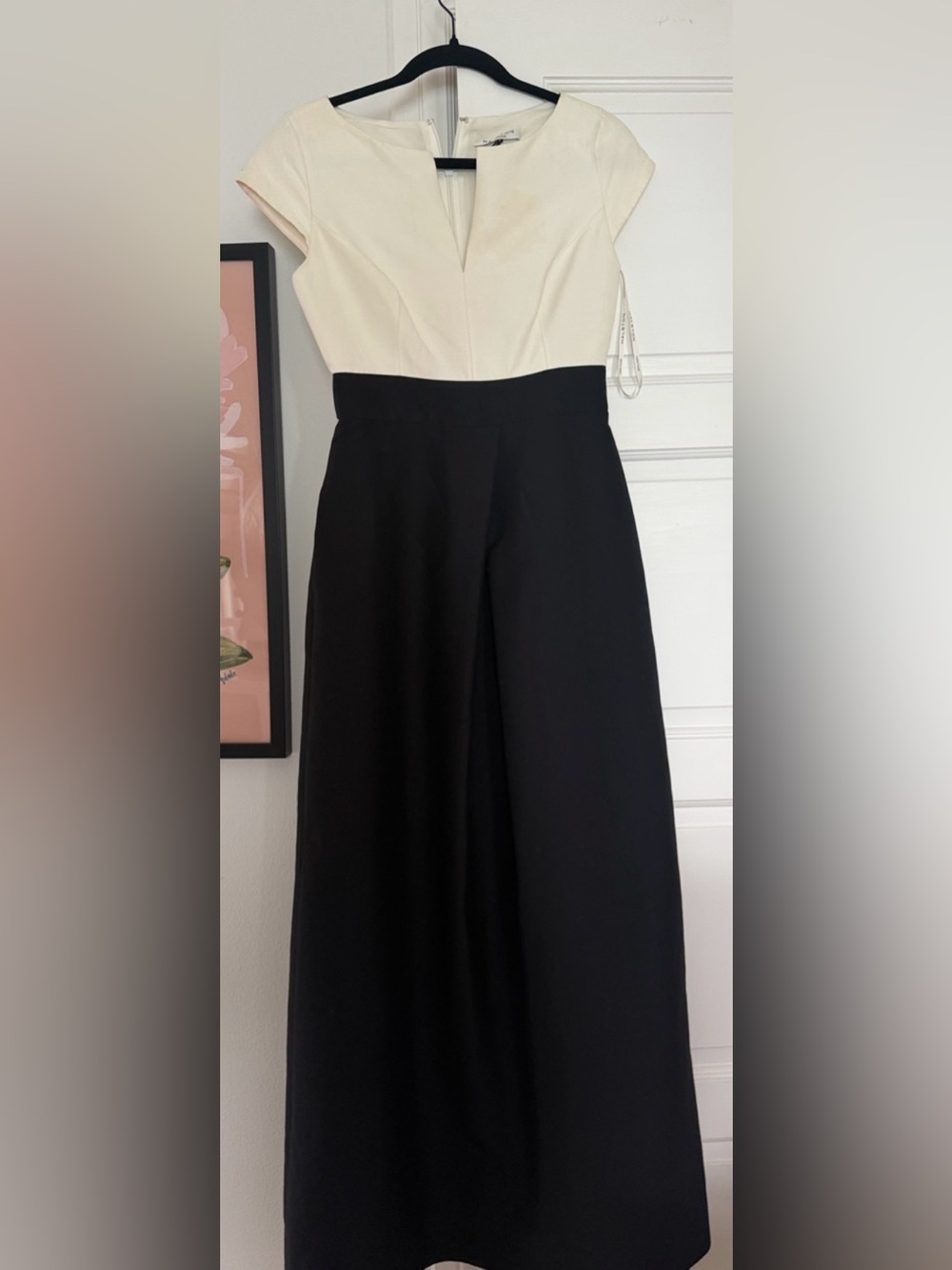 HALSTON: Two-Tone Black and White dress